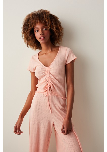 Peach Parfait Pointel Tişört