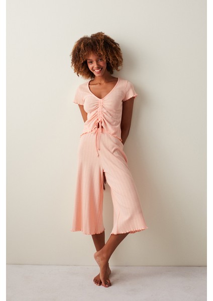 Peach Parfait Pointel Tişört modelleri