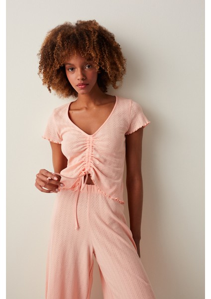 Peach Parfait Pointel Tişört fırsatları