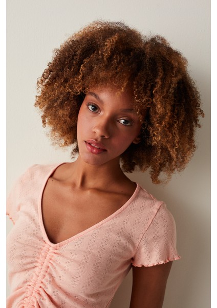 Peach Parfait Pointel Tişört indirimleri