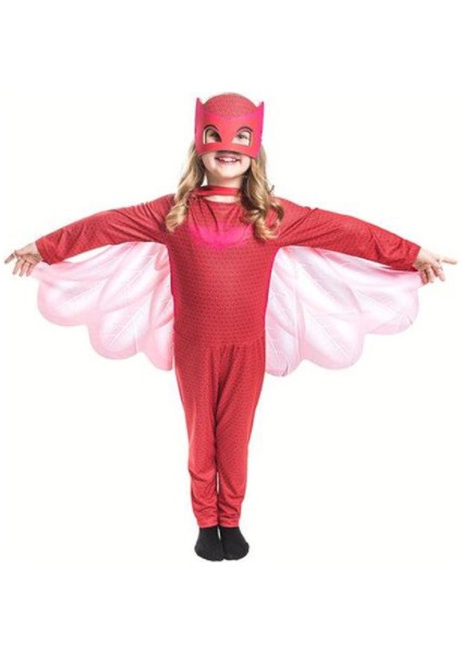 Pj Maskeliler Kız Çocuk Kırmızı Owlette Baykuş Kostümü