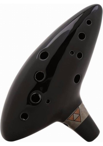 Okarina-Black 12 Delikli Seramik Okarina Siyah