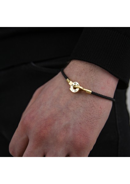 Kadın/erkek Çivi Desenli Derili Bileklik