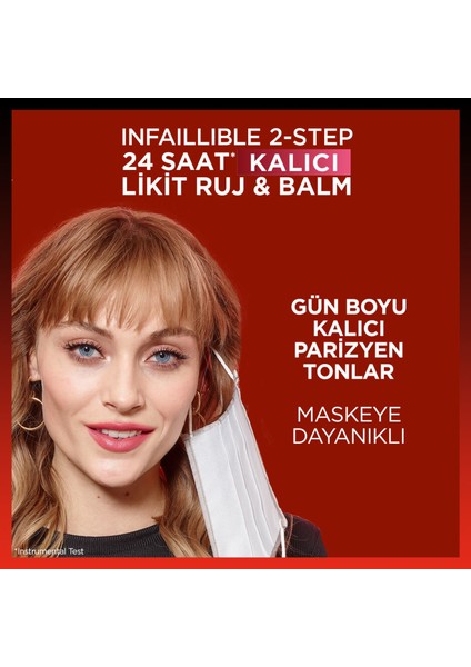 L'Oréal Paris Infaillible 2-Step 24 Saat Kalıcı Likit Ruj & Balm - 804 Metro-Proof Rose