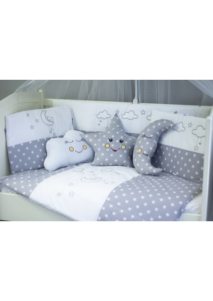 Park Yatak Bebek Uyku Seti Nevresim Takımı 70x110 Cloudy Gri