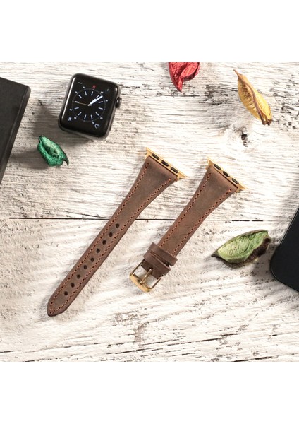 Apple Watch Uyumlu Kadın Crazy Deri Kordon 38 40 41 mm fiyatları