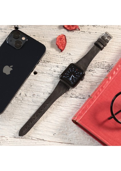 Apple Watch Uyumlu Kadın Crazy Deri Kordon 38 40 41 mm