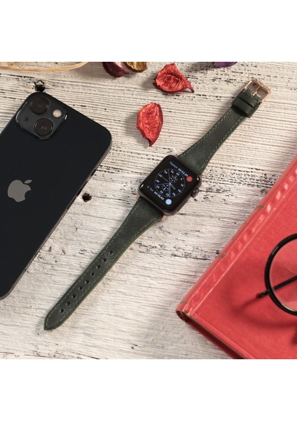 Apple Watch Uyumlu Kadın Crazy Deri Kordon 38 40 41 mm