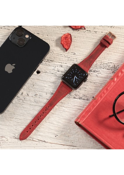 Apple Watch Uyumlu Kadın Crazy Deri Kordon 38 40 41 mm