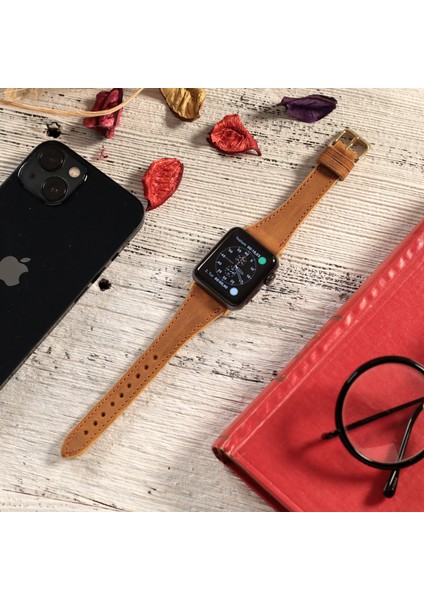 Apple Watch Uyumlu Kadın Crazy Deri Kordon 38 40 41 mm