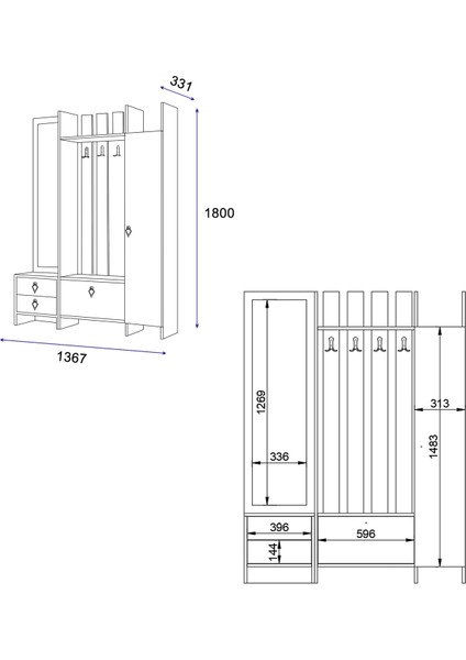 Last Aynalı Portmanto Kristal modelleri