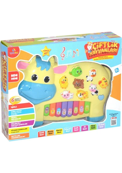 Can Ali Toys  Işıklı Müzikli Inek Görünümlü Piyano