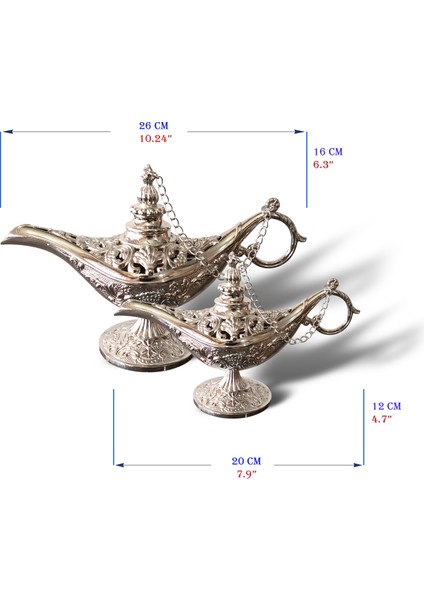 Sihirli Lamba Alaattin Bakır Buhardanlık- Tütsülük - 3 Renk-2 Boy modelleri