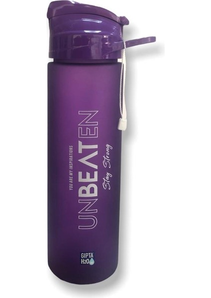 Unbeaten Tritan Pipetli Matara 600 ml Mor