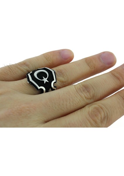 925 Ayar Gümüş Tuğralı Ay Yıldızlı Erkek Yüzük fiyatları