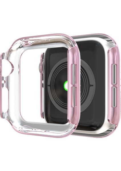 Çift Sıra Pırlanta Pc Saat Kılıf Apple Watch Uyumlu Series 7 45MM Pembe (Yurt Dışından) fırsatları