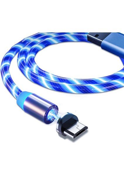 Micro USB Işıklı Manyetik Şarj Kablosu 100 cm - AL2618