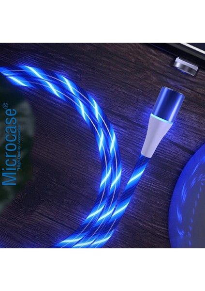 Micro USB Işıklı Manyetik Şarj Kablosu 100 cm - AL2618