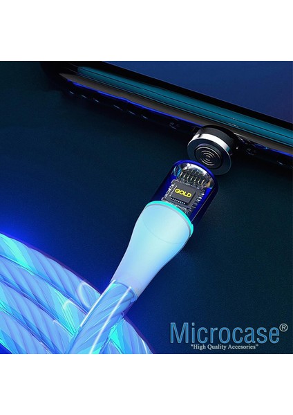 Micro USB Işıklı Manyetik Şarj Kablosu 100 cm - AL2618