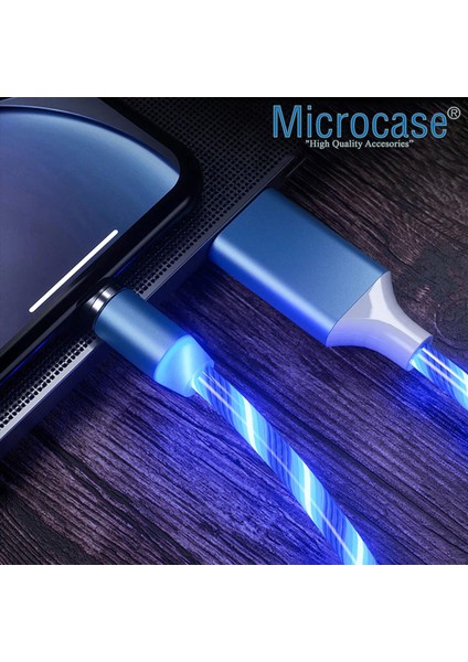 Micro USB Işıklı Manyetik Şarj Kablosu 100 cm - AL2618