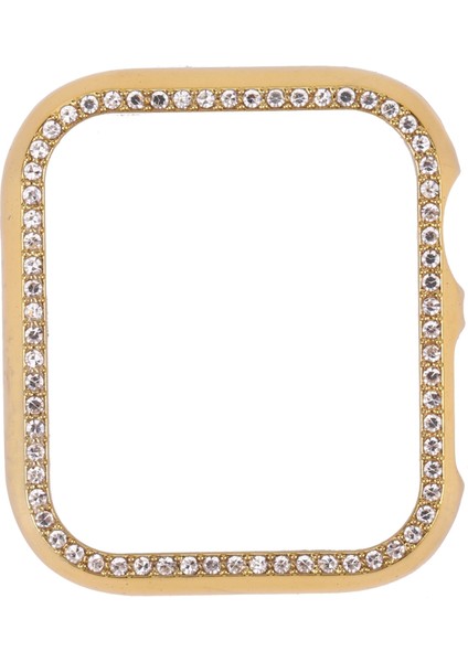 Metal Pırlanta Koruyucu Watch Uyumlu Kılıf Apple Watch Uyumlu Series 7 6 Se 5 4 40MM Altın (Yurt Dışından)