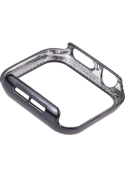 Metal Pırlanta Koruyucu Watch Uyumlu Kılıf Apple Watch Uyumlu Series 7 6 Se 5 4 44MM Siyah (Yurt Dışından)