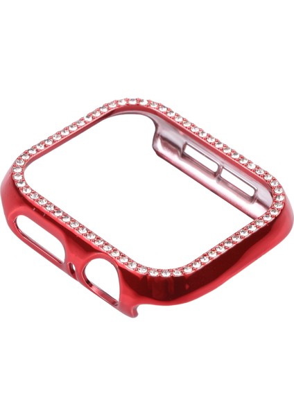 Metal Pırlanta Koruyucu Watch Uyumlu Kılıf Apple Watch Uyumlu Series 7 6 Se 5 4 40MM Kırmızı (Yurt Dışından) fiyatları