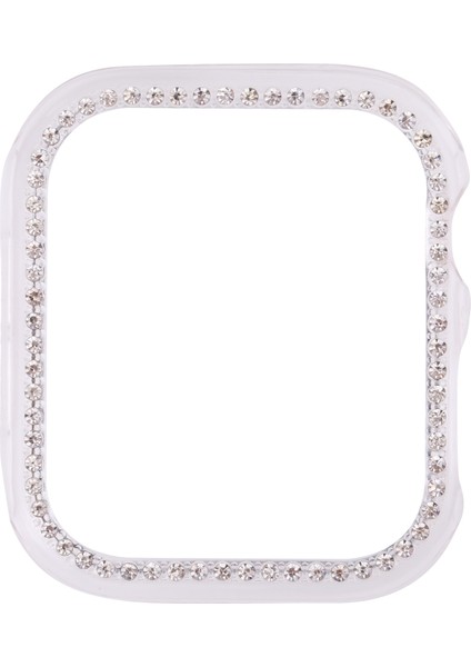 Metal Pırlanta Koruyucu Watch Uyumlu Kılıf Apple Watch Uyumlu Series 7 6 Se 5 4 44MM Beyaz (Yurt Dışından)