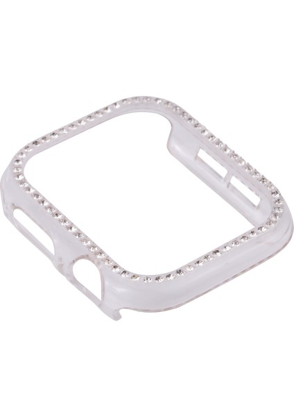 Metal Pırlanta Koruyucu Watch Uyumlu Kılıf Apple Watch Uyumlu Series 7 6 Se 5 4 44MM Beyaz (Yurt Dışından) fiyatları