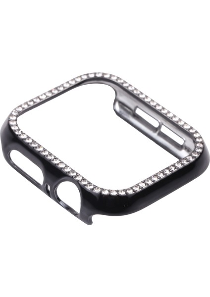Metal Pırlanta Koruyucu Watch Uyumlu Kılıf Apple Watch Uyumlu Serisi 3 2 1 38MM Siyah (Yurt Dışından)