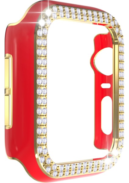 Çift Sıra Pırlanta Iki Renkli Elmalı Pc Apple Watch Uyumlu Serisi 6 Se 5 4 40MM Kırmızı + Altın (Yurt Dışından) fiyatları