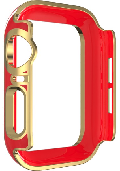 Çift Sıra Pırlanta Iki Renkli Elmalı Pc Apple Watch Uyumlu Serisi 6 Se 5 4 40MM Kırmızı + Altın (Yurt Dışından) modelleri