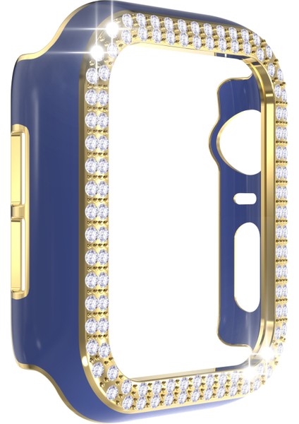 Çift Sıra Pırlanta Iki Renkli Elmalı Pc Watch Uyumlu Apple Watch Uyumlu Serisi 6 Se 5 4 40MM Lacivert + Altın (Yurt Dışından) fiyatları