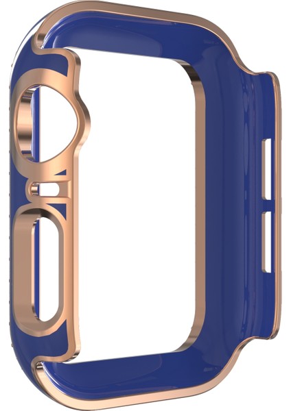 Çift Sıra Pırlanta Iki-Renkli Elmalı Pc Apple Watch Uyumlu Serisi 6 Se 5 4 44MM Lacivert + Rose Gold Için (Yurt Dışından) modelleri