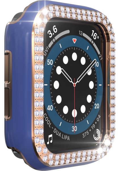 Çift Sıra Pırlanta Iki-Renkli Elmalı Pc Apple Watch Uyumlu Serisi 6 Se 5 4 44MM Lacivert + Rose Gold Için (Yurt Dışından) fırsatları