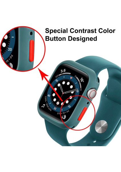 Tpu Kılıf + Tam Kapsama Pet Ekran Koruyucu Apple Watch Uyumlu Series 7 41MM Koyu Mavi (Yurt Dışından) fırsatları
