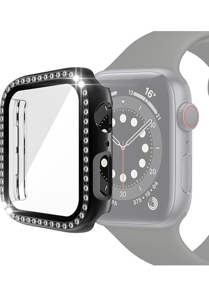 Apple Watch Uyumlu 3 2 1 42MM Siyah Için Pc Tek Sıra Pırlanta Kılıf (Yurt Dışından)