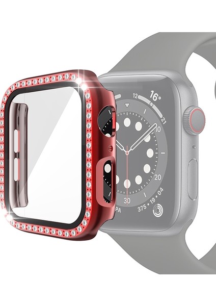 Apple Watch Uyumlu 3 2 1 42MM Kırmızı Için Pc Tek Sıralı Pırlanta Kılıf (Yurt Dışından)