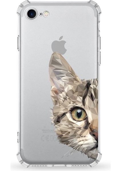 Apple iPhone 8 Uyumlu Darbe Emici Antişok Kapak Vespagirl Tasarımlı Silikon Şeffaf Kılıf