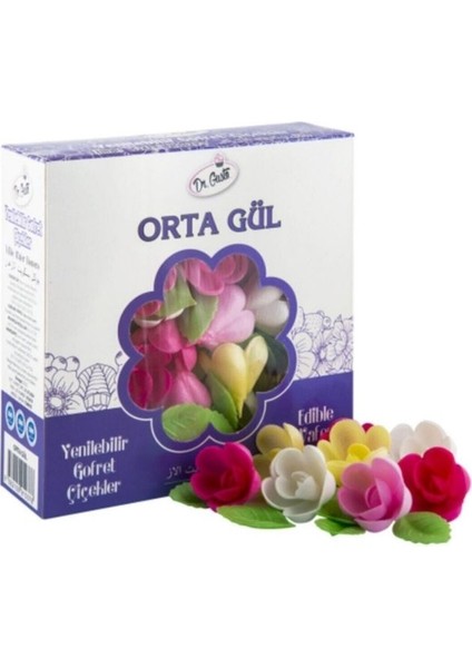 Renkli Gofret Orta Gül 50 Adet