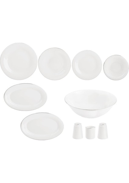 Melony Platin 6 Kişilik 30 Parça Yemek Takımı