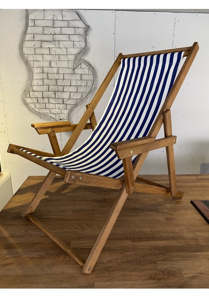 Ahşap Katlanır Kolçaklı Şezlong