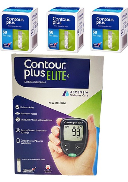 Contour Plus Elite Kan Şekeri Ölçüm Cihazı + 150 Ölçüm Stribi