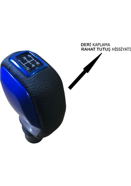 Peugeot 207 Deri Kaplama Mavi Spor Vites Topuzu ve Körüğü modelleri