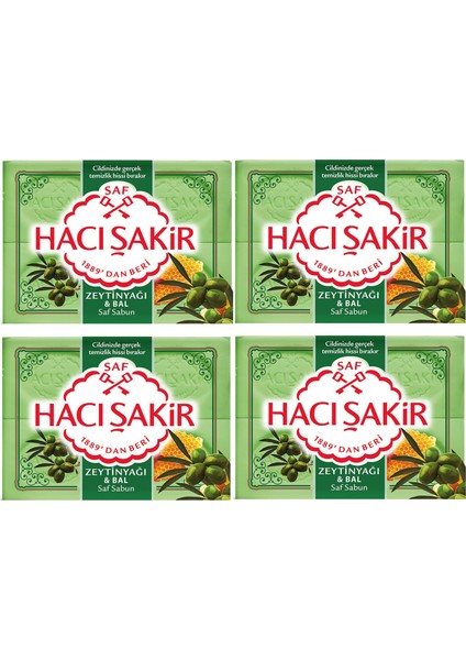 Hacı Şakir Sabun Zeytinyağı - Bal 600 Gr X4