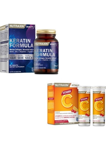 Saç Sağlığı Için Keratin Formula 60T.+ Bağışıklık Güçlendirici C Vit. 28 T.