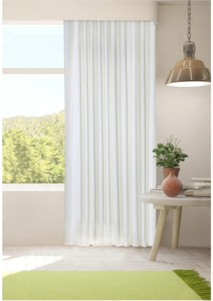 Pierre Cardin Saten Güneşlik Perde 300X260 cm Beyaz