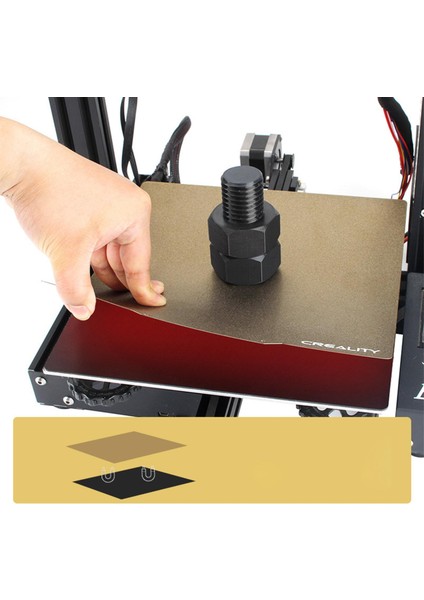 Soner-3 Ender-3s Için Peı Bahar Çelik Plaka Tozu Kaplamalı Wmagnetic Platformu (Yurt Dışından)