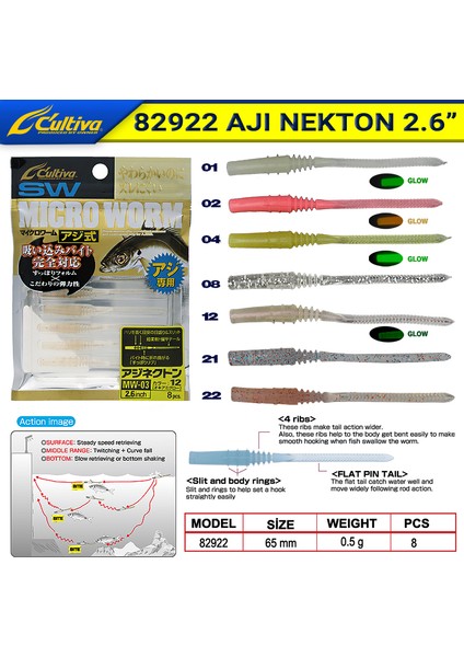 82922 Aji Nekton Lrf Silikonu 6,5 cm