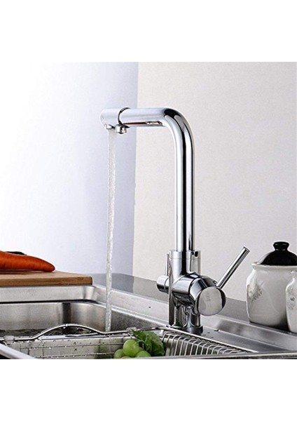 Su Arıtma 3 Çıkışlı Dual Flow Evye Mutfak Bataryası